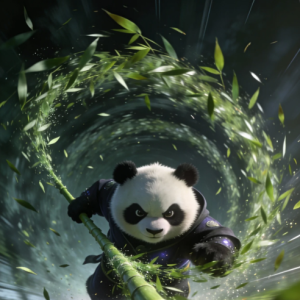 熊猫主角的AI绘画创作